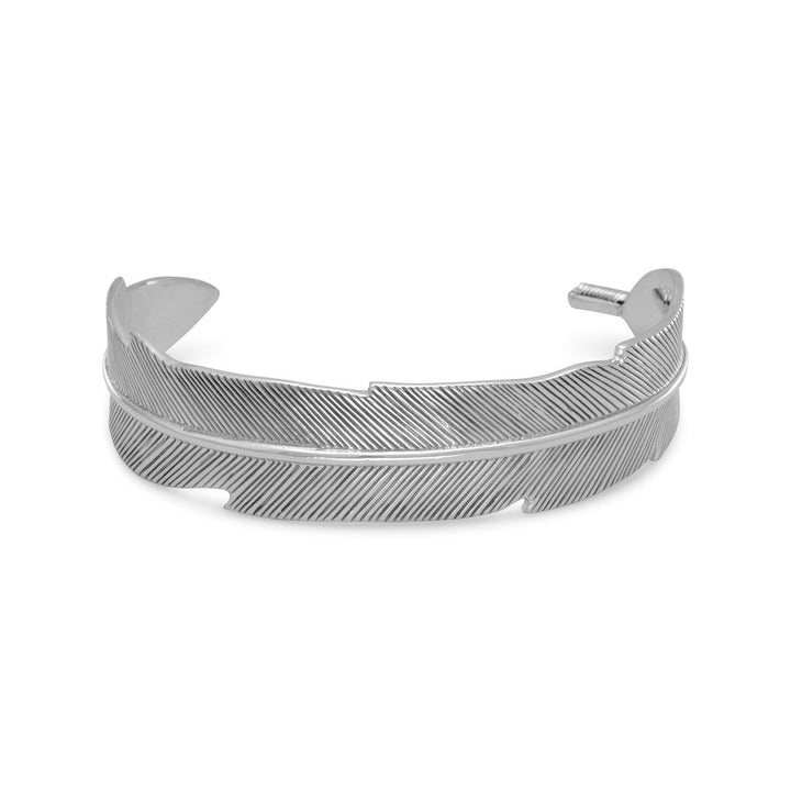 Earth Song Jewelry sterling silver Feather Cuff Bracelet