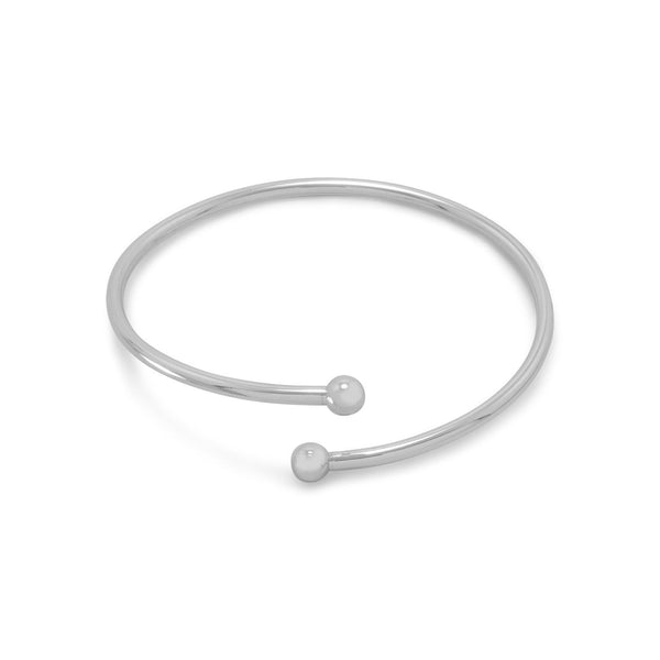 Earth Song Jewelry sterling silver Flex Bangle charm bracelet with removable Silver Bead Ends