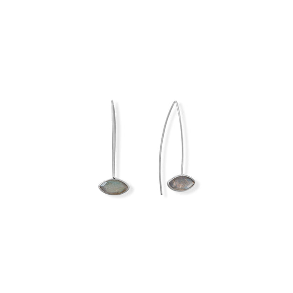 Earth Song Jewelry sterling silver Labradorite Long Wire Earrings