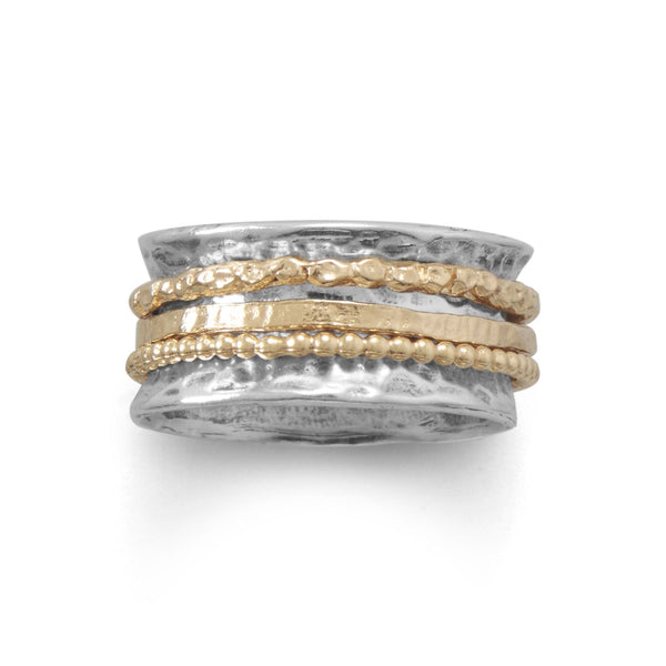 Earth Song Jewelry sterling silver gold Multi-Band Spinner Ring