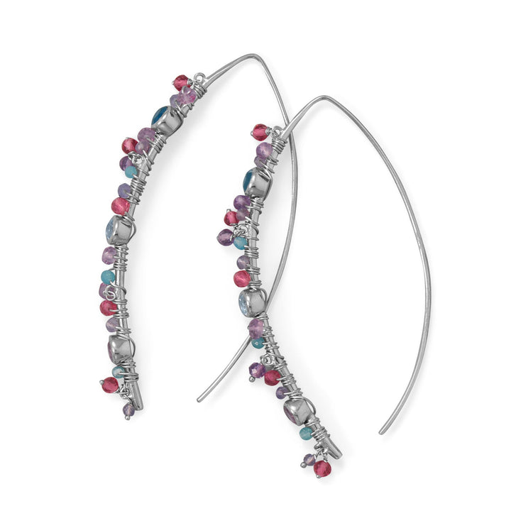 Earth Song Jewelry sterling silver multi stone earrings on side