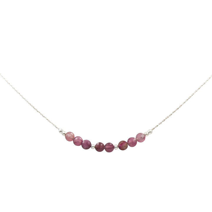 Earth Song Jewelry ~ Pink Tourmaline Natural Stone ~ Sterling Silver Handmade Necklace