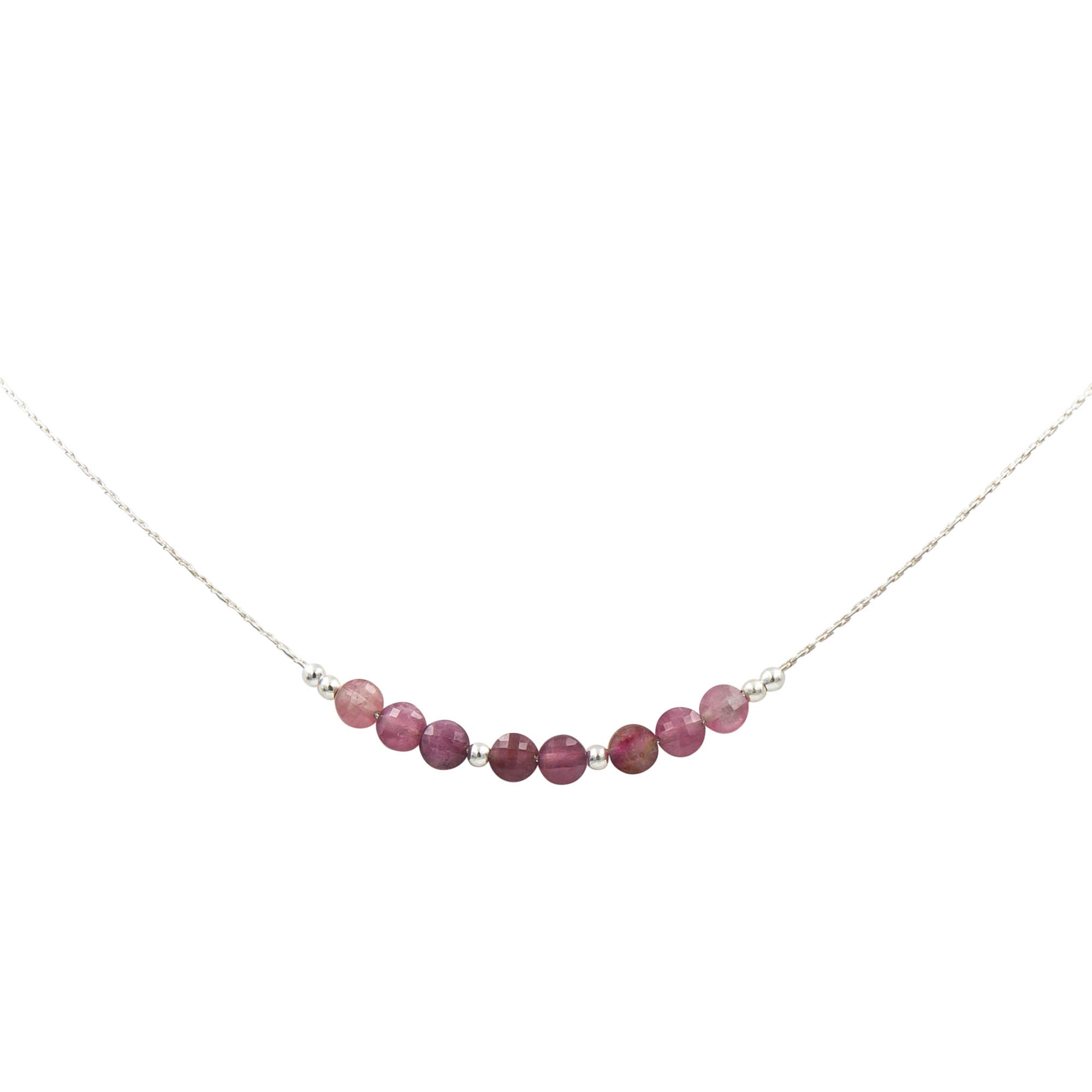 Earth Song Jewelry ~ Pink Tourmaline Natural Stone ~ Sterling Silver Handmade Necklace