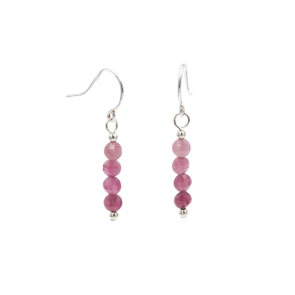 Earth Song Jewelry ~ Pink Tourmaline Natural Stone ~ Sterling Silver Handmade Earrings