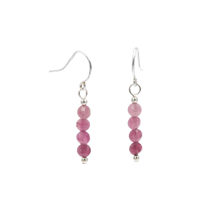 Earth Song Jewelry ~ Pink Tourmaline Natural Stone ~ Sterling Silver Handmade Earrings