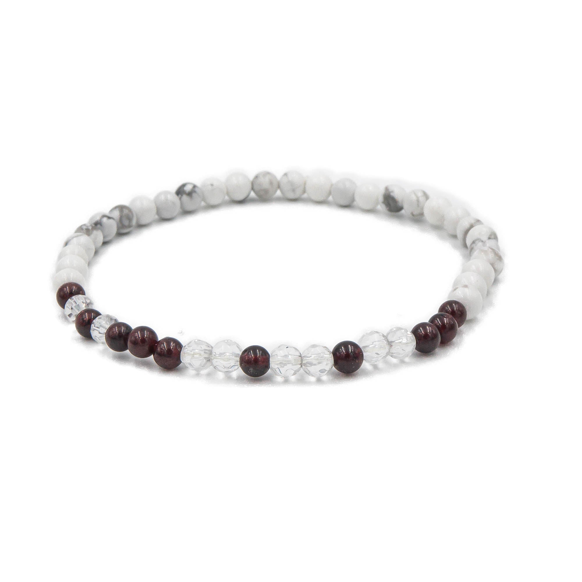 ALWAYS Morse code bracelet Garnet & Howlite natural stone for men, women and couples from Earth Song Jewelry