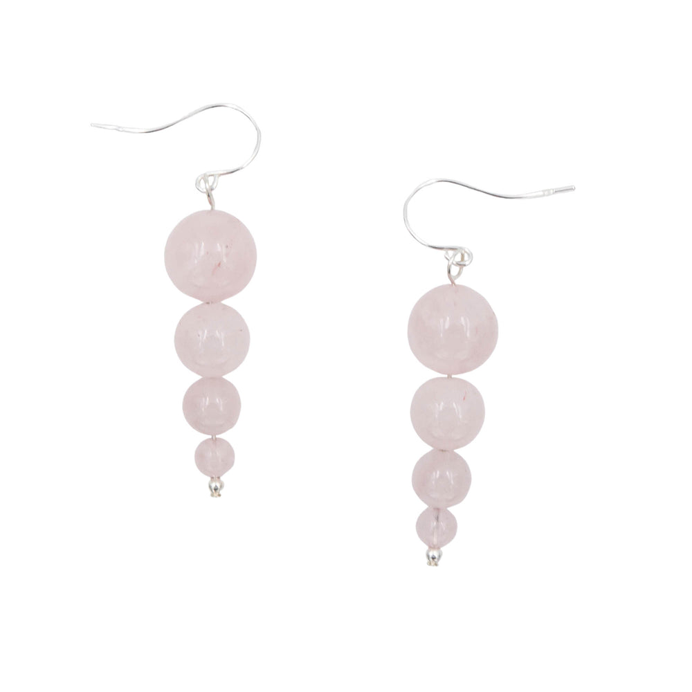 Earth Song Jewelry Handmade Rose Quartz Pendulum Sterling Silver Earrings