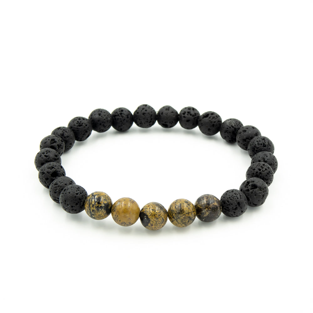 Earth Song Jewelry ~ Bracelet just for its colorful boho look with rustic color combination of Lava and Artistic Jasper stones.