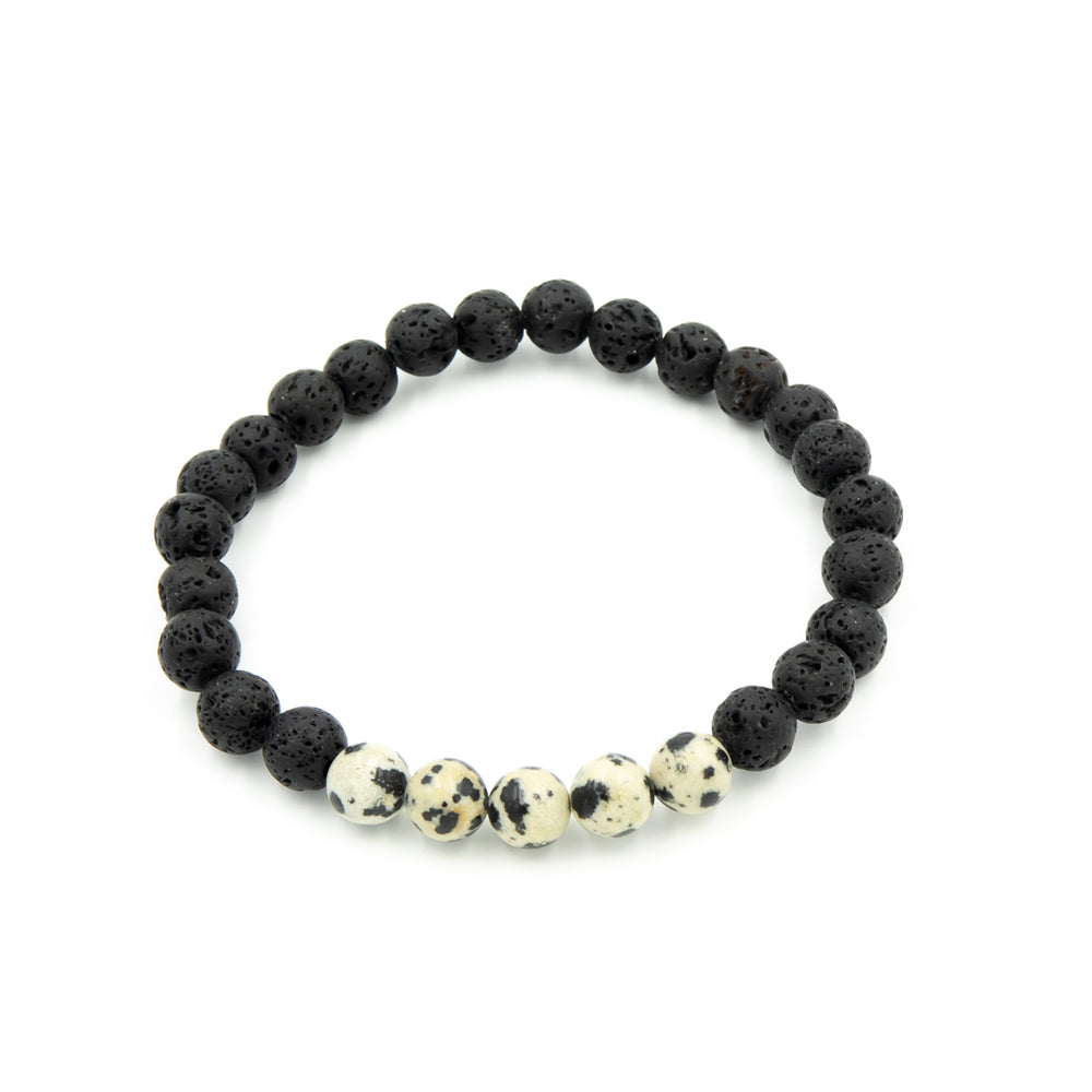 Earth Song Jewelry ~ Personal Aromatherapy Bracelet with Lava & Dalmatiner stones. 