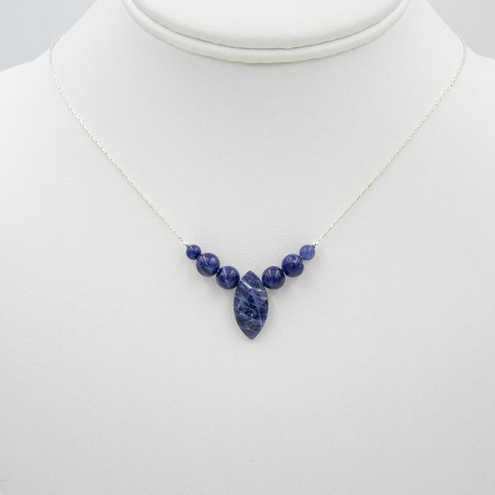 Earth Song Jewelry ~ Handmade Marquise Sodalite Silver Necklace - Earth Song Jewelry 2