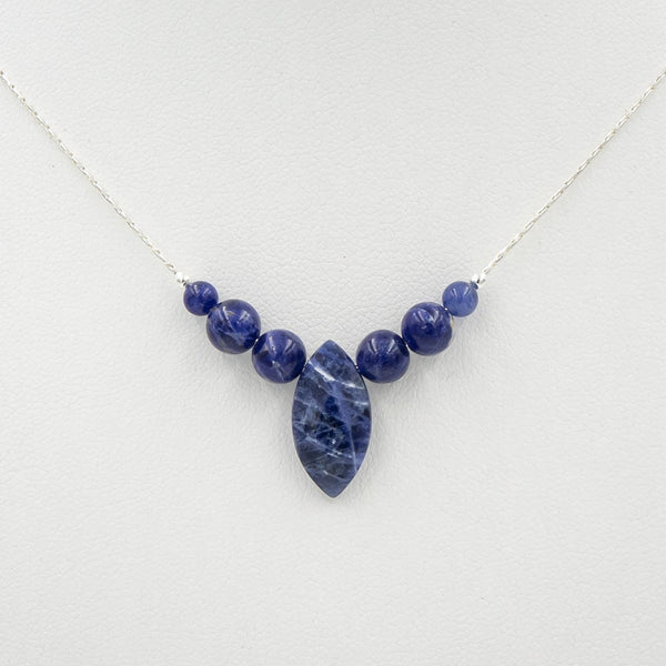 Earth Song Jewelry ~ Handmade Marquise Sodalite Silver Necklace - Earth Song Jewelry 1