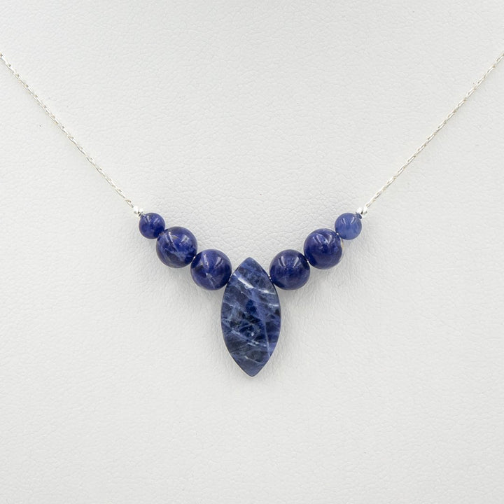 Earth Song Jewelry ~ Handmade Marquise Sodalite Silver Necklace - Earth Song Jewelry 1