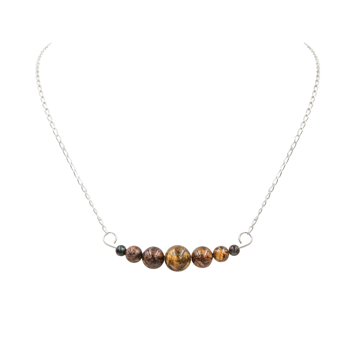 Earth Song Jewelry - Golden Pietersite ~ Dangles Interchangeable Silver Necklace