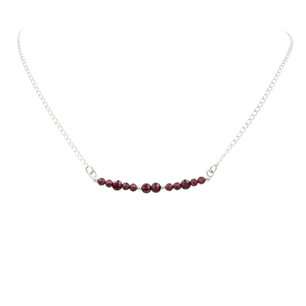 Earth Song Jewelry Sparkling Red Garnet Stone Handmade Sterling Silver Necklace