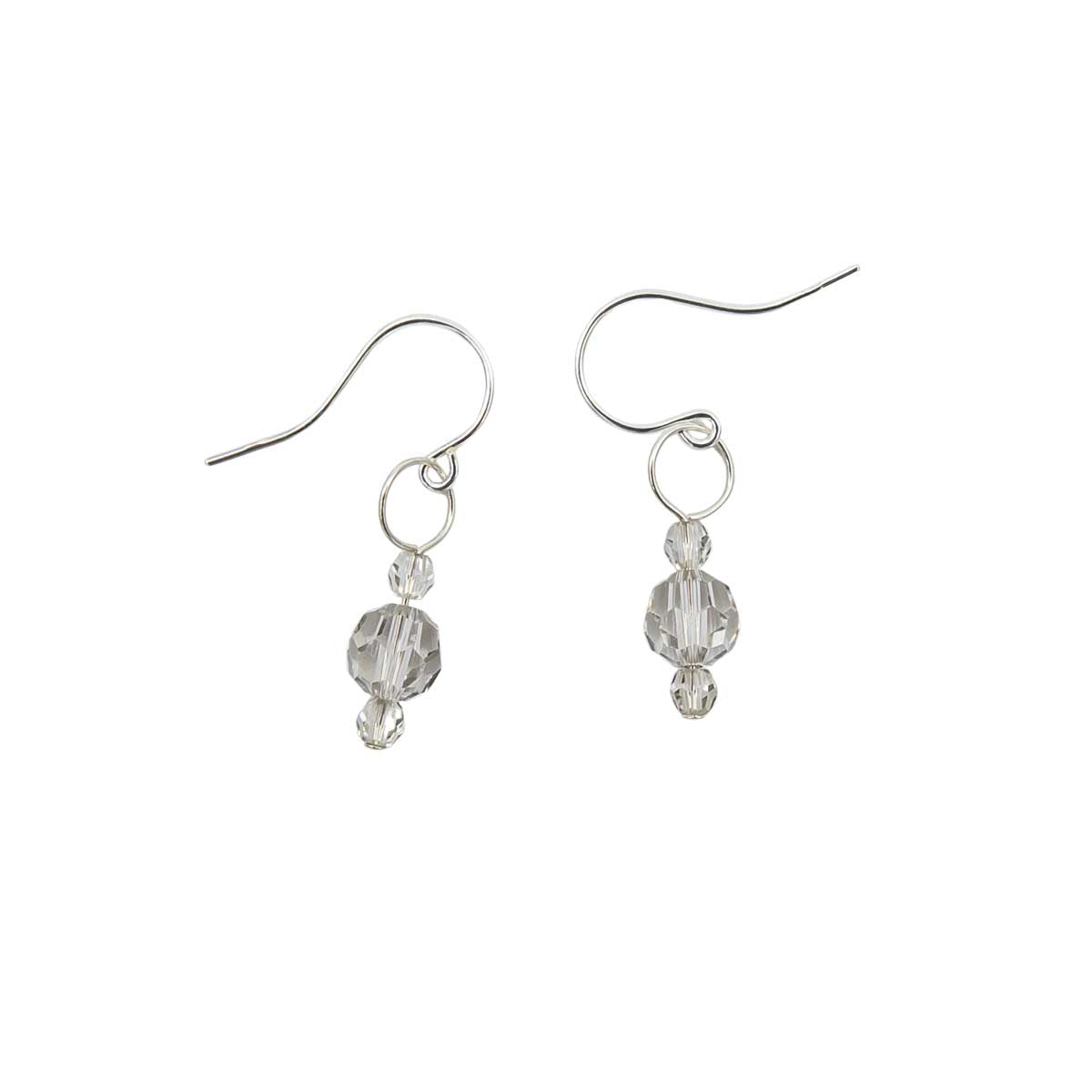 Handmade Petite Swarovski Silver Shade Crystal Sterling Silver Earrings ~ Earth Song Jewelry