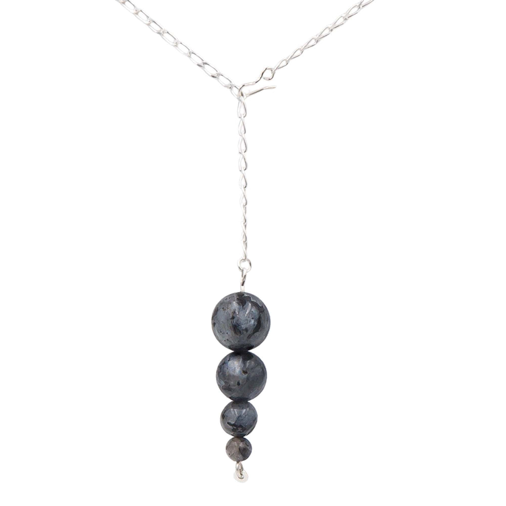 Earth Song Jewelry Handmade Amethyst Pendant Sterling Silver Lariat Necklace - Eco-Friendly Jewelry handmade in Colorado, USA