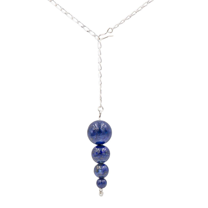Earth Song Jewelry Handmade Blue Lapis Lazuli Pendant Sterling Silver Lariat Necklace - Eco-Friendly Jewelry handmade in Colorado, USA