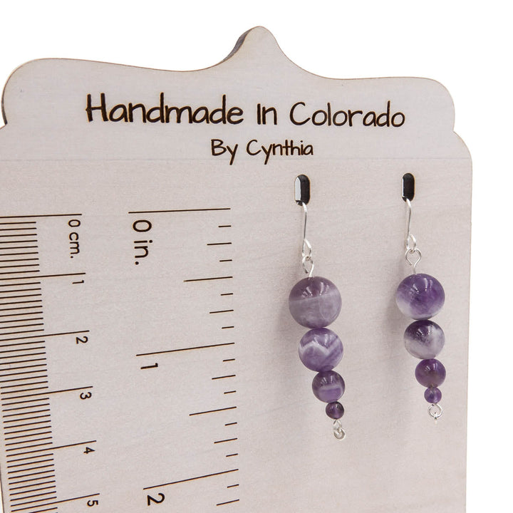 Earth Song Jewelry Amethyst Pendulum Earrings ~ Eco-Friendly handmade in Colorado, USA sizing guide