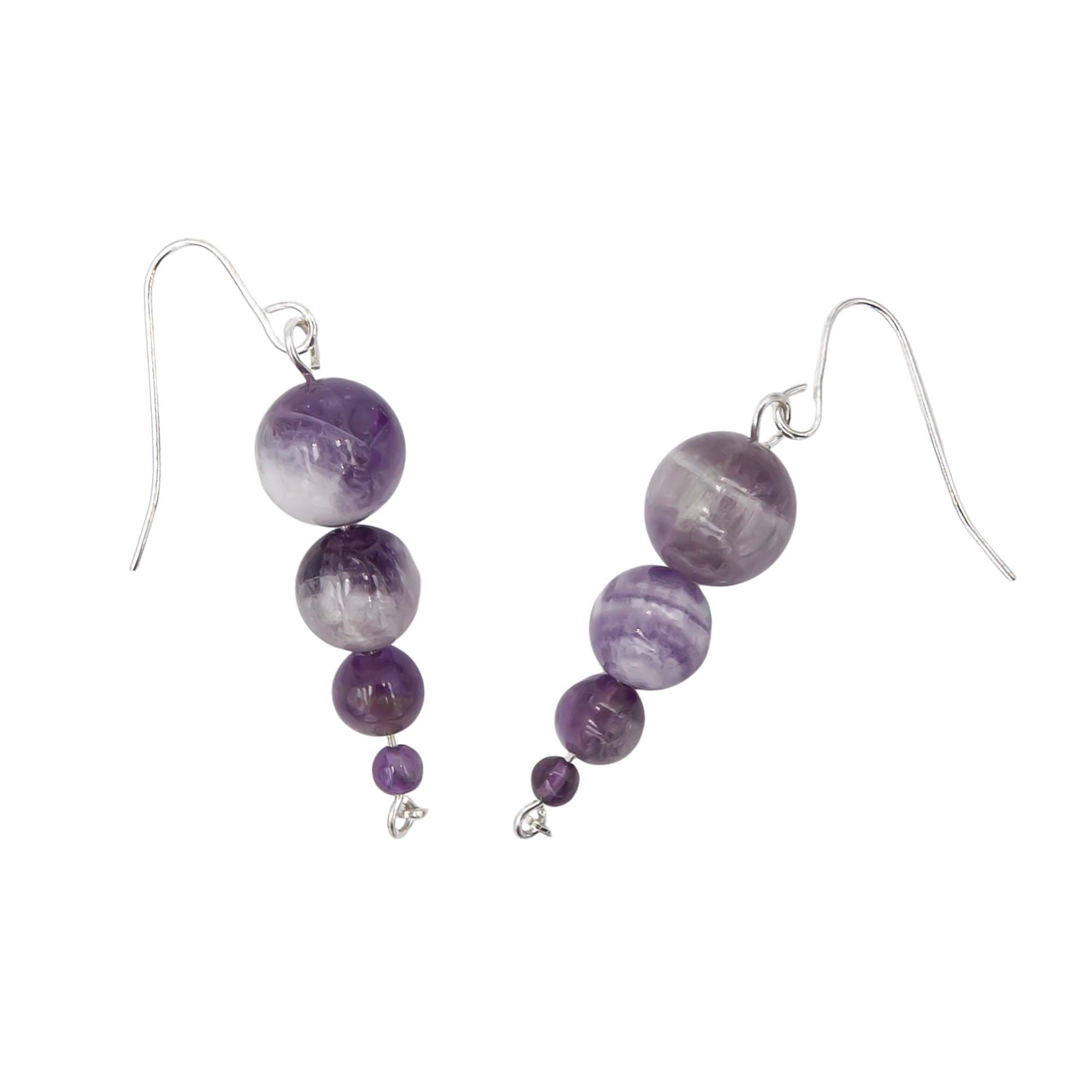 Earth Song Jewelry Amethyst Pendulum Earrings ~ Eco-Friendly handmade in Colorado, USA