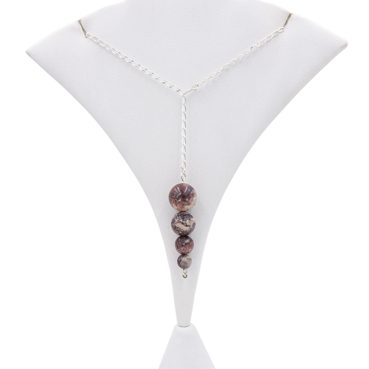 Earth Song Jewelry Handmade Porcelain Jasper Pendant Sterling Silver Lariat Necklace - Eco-Friendly Jewelry handmade in Colorado, USA