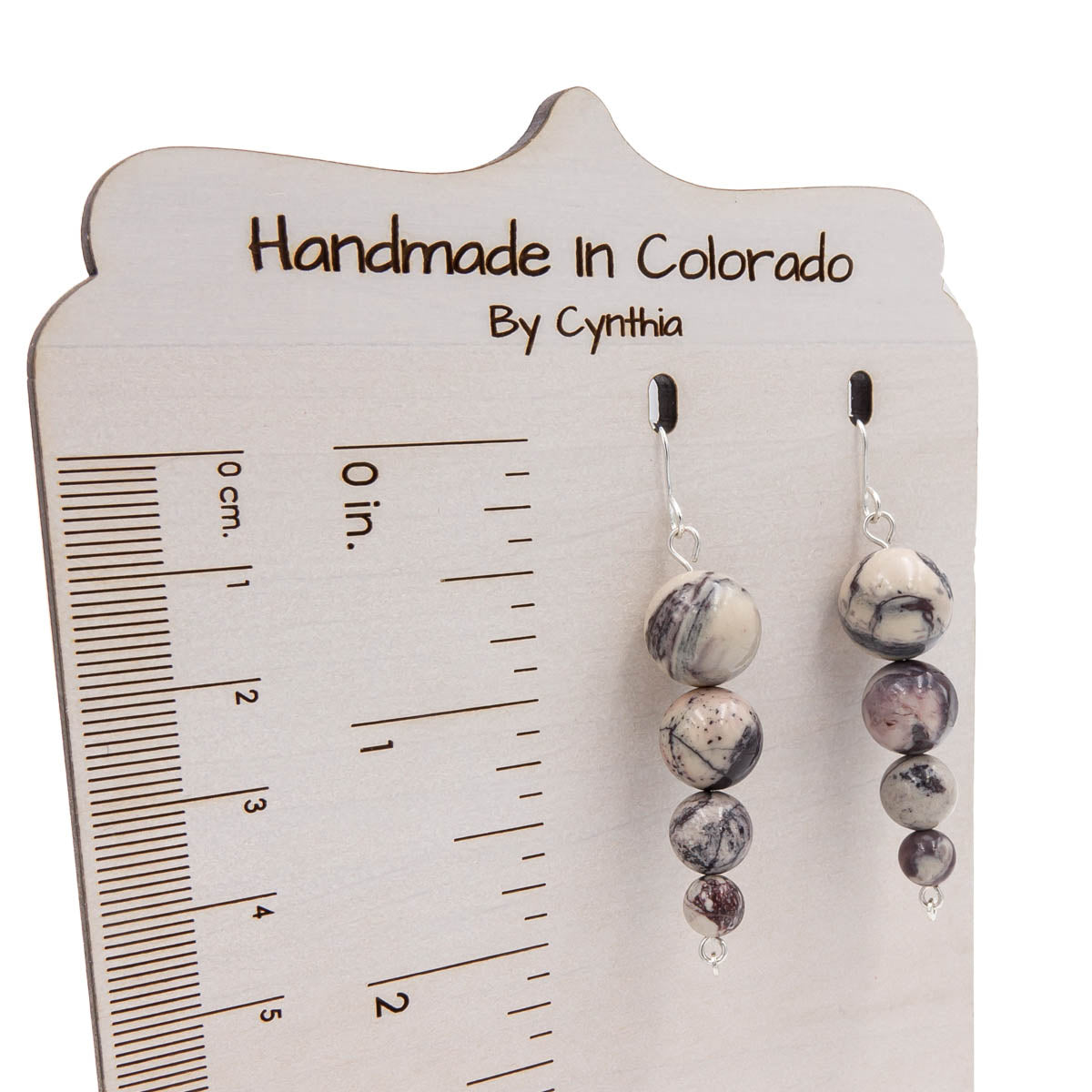 Earth Song Jewelry Handmade Porcelain Jasper Pendant Sterling Silver Earrings - Eco-Friendly Jewelry handmade in Colorado, USA sizing guide