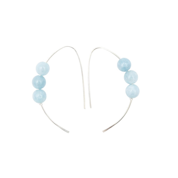 Earth Song Jewelry - Handmade aquamarine sterling silver curves earrings