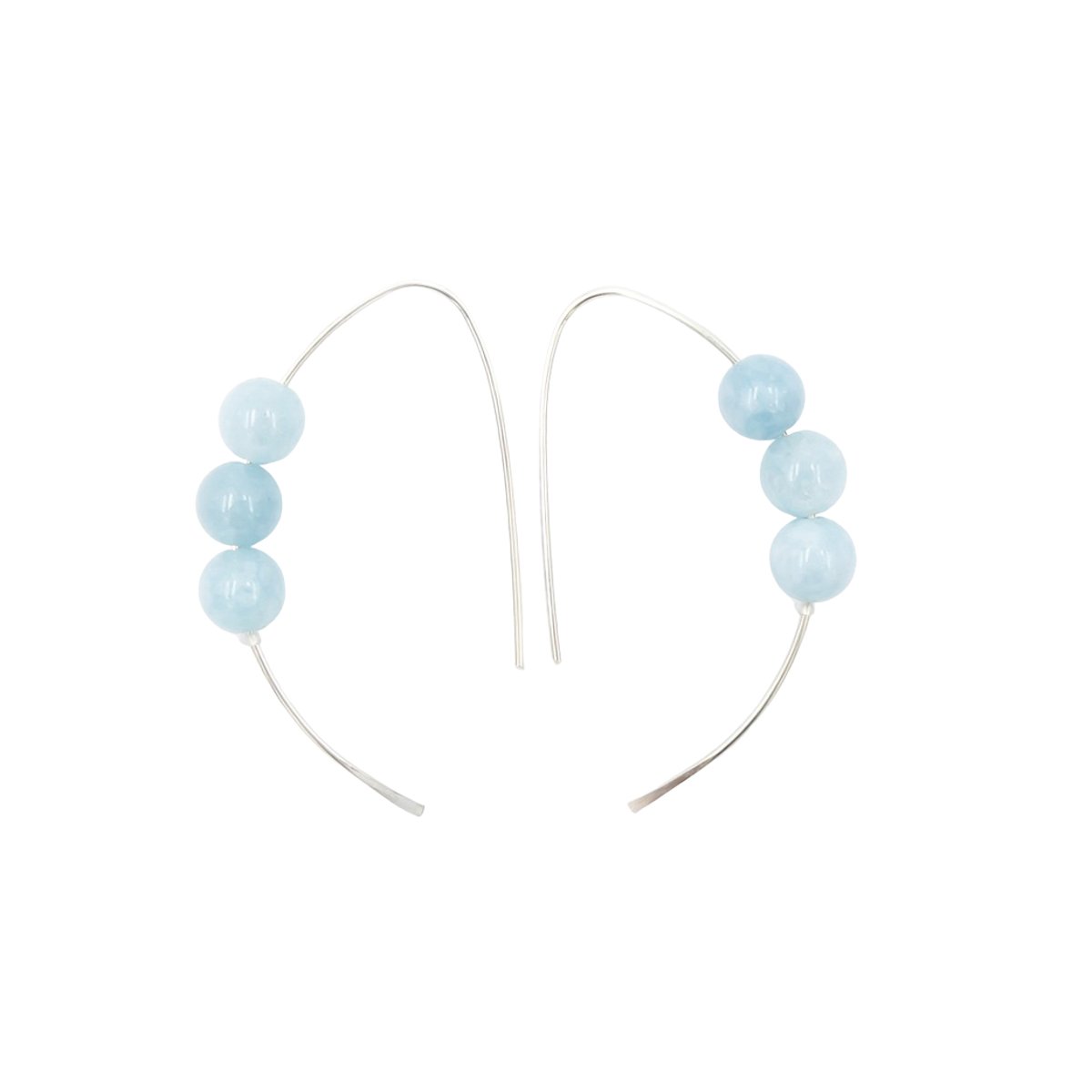 Earth Song Jewelry - Handmade aquamarine sterling silver curves earrings