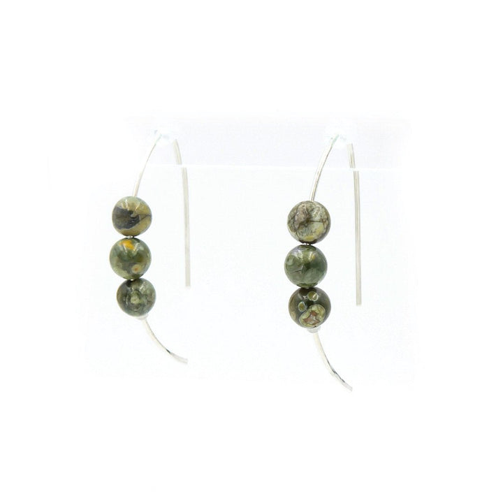 Earth Song Jewelry - Rainforest Jasper Sterling Silver Earrings ~ Handmade