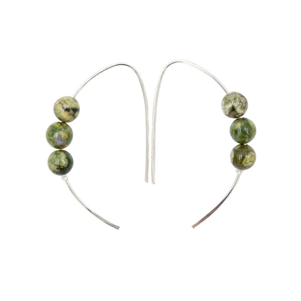 Earth Song Jewelry - Rainforest Jasper Sterling Silver Earrings ~ Handmade