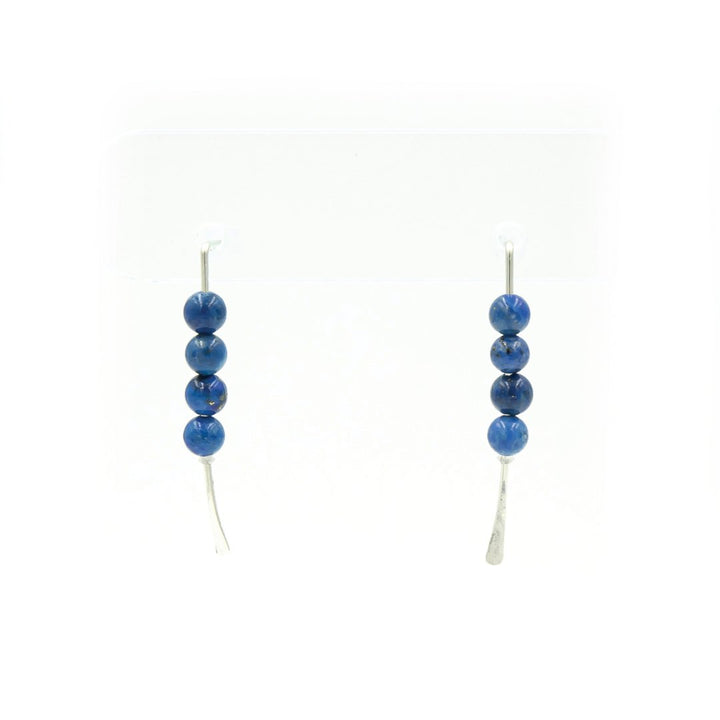Earth Song Jewelry - Handmade Hammered Blue Sticks Sterling Silver Earrings