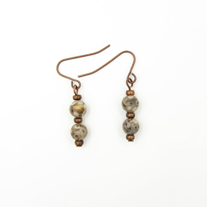 Earth Song Jewelry ~ Handmade Fossils On Copper Earrings