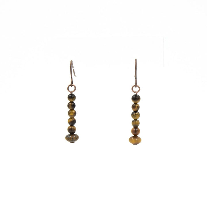 Earth Song Jewelry ~ Tigereye Stacks On Copper Earrings