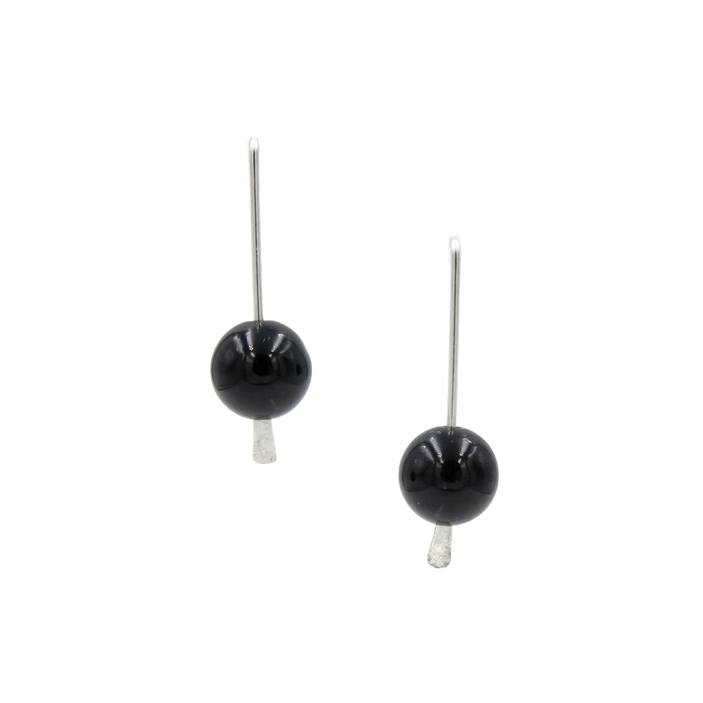 Earth Song Jewelry - Handmade Onyx Sterling Silver Hammered Sticks Post style earrings by Earth Song Jewelry