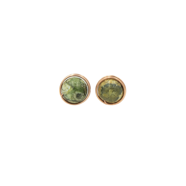 Earth Song Jewelry Rainforest Jasper Rhyolite Copper Post Earrings