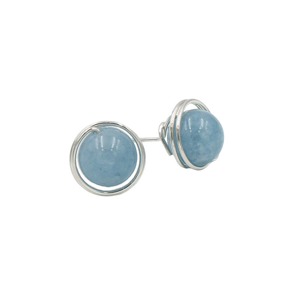 Earth Song Jewelry ~ Sterling Silver Aquamarine Post Earrings ~ Handmade