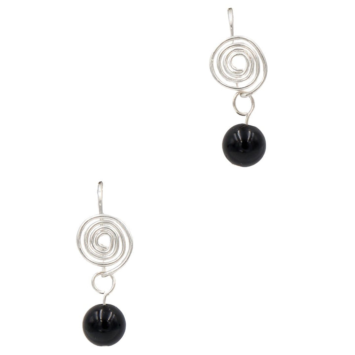 Earth Song Jewelry - Handmade Onyx Sterling Silver Interchangeable Coils Earrings