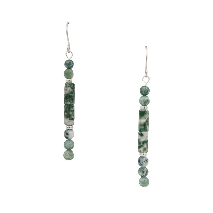 Earth Song Jewelry - Sterling silver tree agate handmade earrings