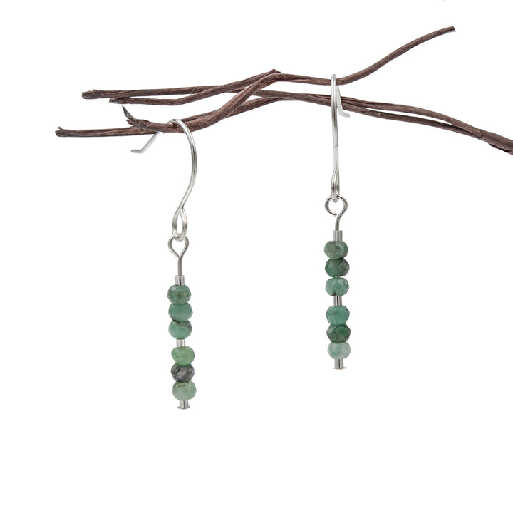 Earth Song Jewelry ~ Raw Emerald ~ Argentium Sterling Silver Handmade Earrings