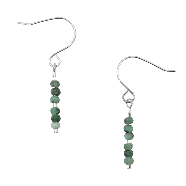 Earth Song Jewelry ~ Raw Emerald ~ Argentium Sterling Silver Handmade Earrings