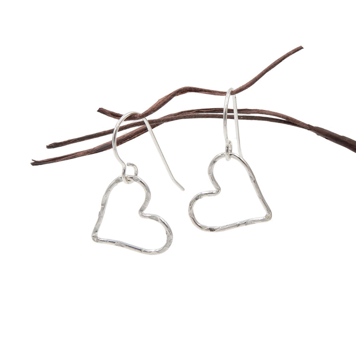 Earth Song Jewelry Handmade Hammered Hearts Sterling Silver Earrings ~ Perfect for Valentine's Day, an Anniversary or Birthday!