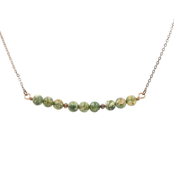 Earth Song Jewelry - Rainforest Jasper Copper Necklace ~ Handmade