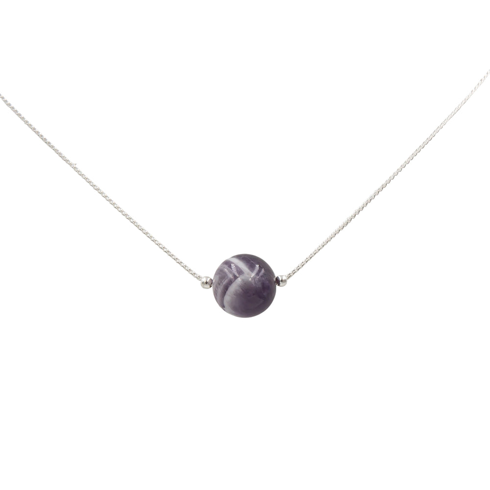 Handmade Amethyst solitaire sterling silver necklace by Earth Song Jewelry
