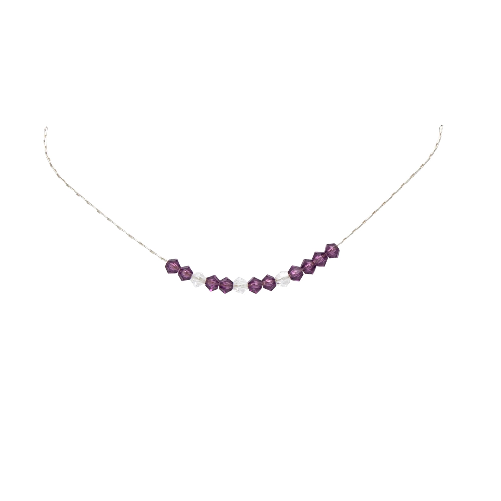 Earth Song Jewelry ~ Handmade Custom FAITH Morse Code Sterling Silver Necklace Personalized by Earth Song Jewelry shown in Swarovksi Amethyst crystal