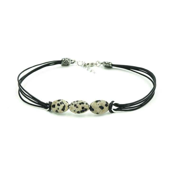 Earth Song Jewelry ~ Dalmatian Jasper On Leather - The Perfect Handmade Gift For Dad!