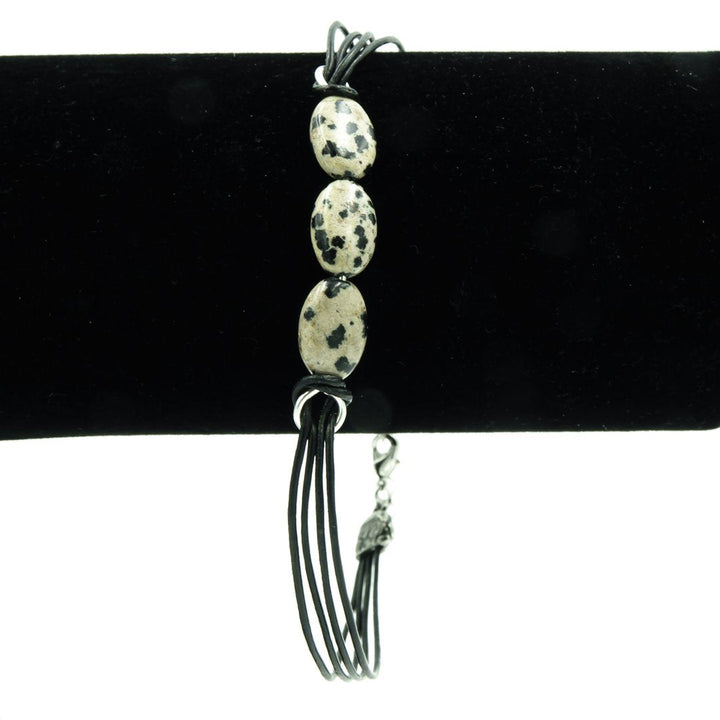 Earth Song Jewelry ~ Dalmatian Jasper On Leather - The Perfect Handmade Gift For Dad!