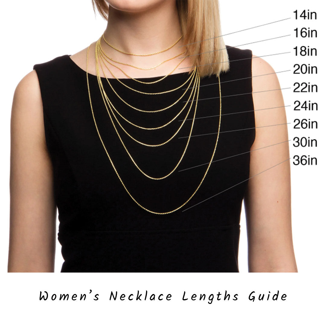 Earth Song Jewelry women&#39;s necklace length guide sizing chart image                     