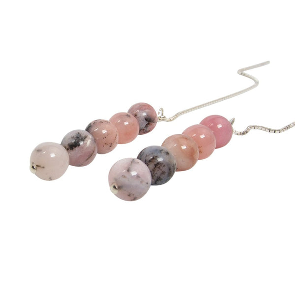 Earth Song Jewelry ~ Iridescent Peruvian Opal Ear Threads Handmade Earrings