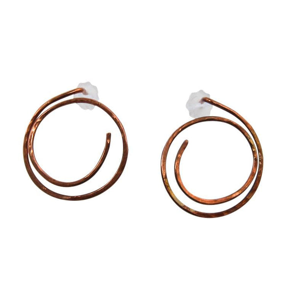 Earth Song Jewelry Jewelry -  Copper Swirls On Posts Earrings