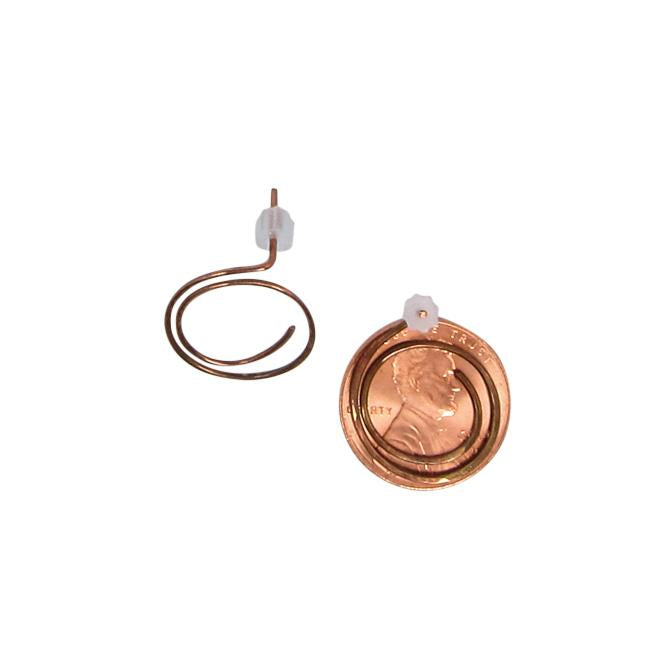 Earth Song Jewelry ~ Handmade Copper Swirls On Posts Earrings - sizing with coin