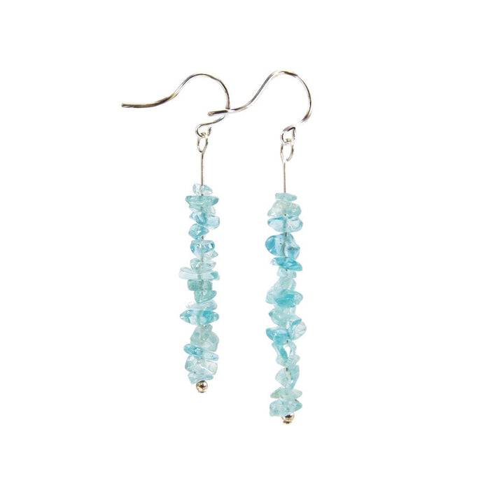 Earth Song Jewelry handmade Chips Of Ice Apatite earrings. Made with 925 sterling silver.
